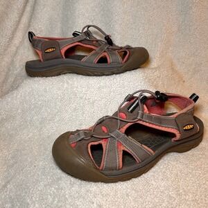 Keen Women's 8.5 Sport Sandals Brown Coral Waterproof Hiking Shoes